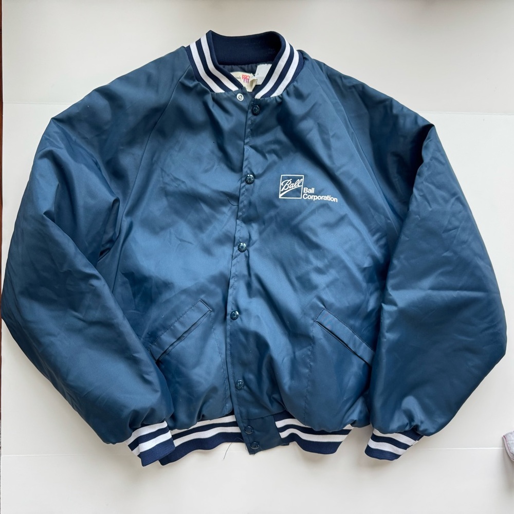 Vintage king Louie Ball Corporation Bomber Jacket made in USA Varsity - Picture 7 of 7